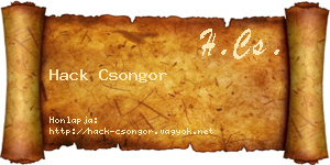 Hack Csongor névjegykártya